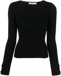 Twin Set - Scoop-neck Ribbed-knit Top - Lyst