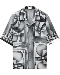 Versace - Shirt Short-Sleeved Silk - Lyst