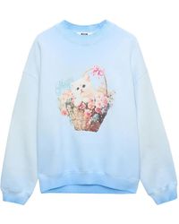 MSGM - Sweat À Imprimé Chat - Lyst
