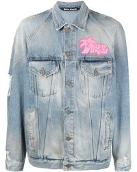Palm Angels - Giacca denim con stampa - Lyst