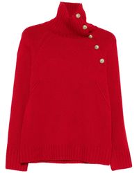 Zadig & Voltaire - High-Neck Button-Detail Sweater - Lyst