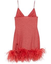 Oséree - Lumière Plumage Feather-Trim Mini Dress - Lyst