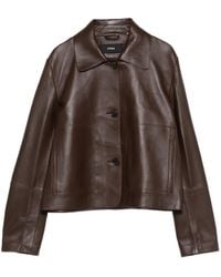 Arma - Emy Buttoned Collared Leather Jacket - Lyst
