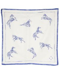 Rohe - Horse-print Silk Square Scarf - Lyst