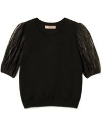 Twinset - Short-Sleeve Jumper With Lace - Lyst