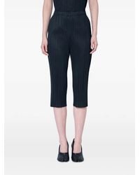 Pleats Please Issey Miyake - Pleated Cropped Trousers - Lyst