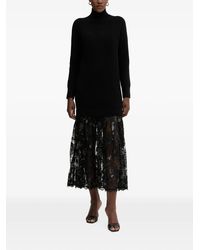 ERMANNO FIRENZE - Sequin-Embellished Lace-Panel Midi Dress - Lyst