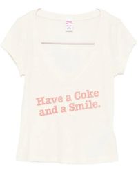RE/DONE - X Coca Cola Slogan-Print V-Neck T-Shirt - Lyst