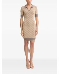 Guess - Monogram-Detail Short-Sleeve Mini Dress - Lyst