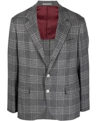 Brunello Cucinelli - Check-pattern Wool-blend Blazer - Lyst
