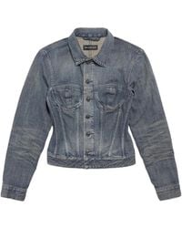 Balenciaga - Corset-Style Denim Jacket - Lyst
