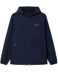 EA7 - Logo-Patch Hooded Jacket - Lyst