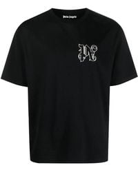 Palm Angels - Black Monogram Crew Neck T -shirt - Lyst