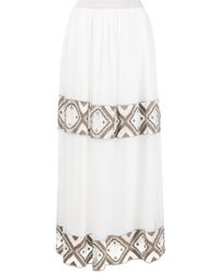Lorena Antoniazzi - High-waisted Embroidered Stripe Maxi Skirt - Lyst
