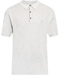 AllSaints - Short-Sleeved Polo Shirt - Lyst
