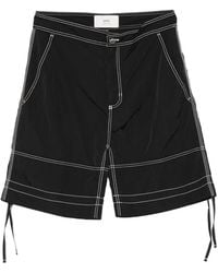 Ami Paris - Contrast-Stitch Bermuda Shorts - Lyst