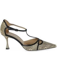 Manolo Blahnik - Gish Snakeskin-Effect T-Bar Pumps - Lyst