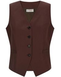 Alberto Biani - V-Neck Button Vest - Lyst