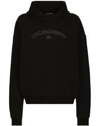 Dolce & Gabbana Milano Logo Hooded Sweatshirt in Blue for