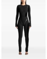 Manière De Voir - Leather And Bandage Contour Jumpsuit - Lyst