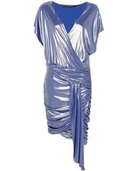 SIMONA CORSELLINI - Metallic-Finish Ruched Mini Dress - Lyst