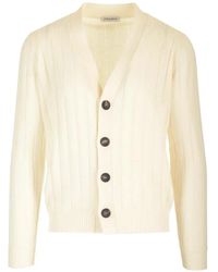 Al Duca d'Aosta - Ribbed-Knit V-Neck Cardigan - Lyst