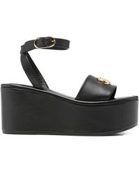 Sergio Rossi - Logo Ankle Strap Sandals - Lyst