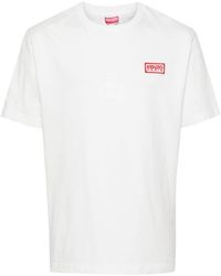 KENZO - T-shirt en coton à logo brodé - Lyst
