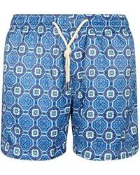 Penfield - Tile-Print Drawstring Swim Shorts - Lyst