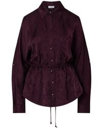 Liu Jo - Floral-Jacquard Drawstring Shirt - Lyst