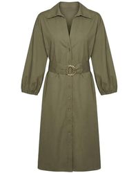 Twinset - Belted Buttoned Midi Dress - Lyst