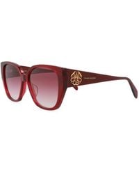 McQueen - Logo-Print Square-Frame Sunglasses - Lyst