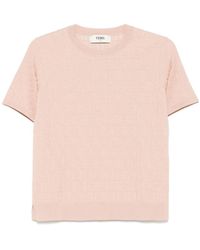 Fendi - T-Shirt aus FF-Jacquard - Lyst