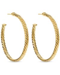 David Yurman - Aros Cablespira en oro amarillo de 18 kt - Lyst