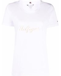 Tommy Hilfiger - T-Shirt mit aufgesticktem Logo - Lyst