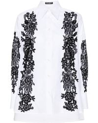Dolce & Gabbana - Lace-trim Cotton Shirt - Lyst