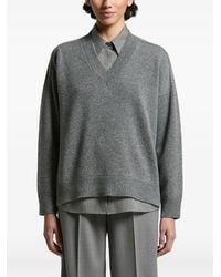 Peserico - V-Neck Drop-Shoulder Sweater - Lyst