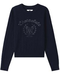 Chocoolate - Cable-Knit Logo-Embroidered Sweater - Lyst