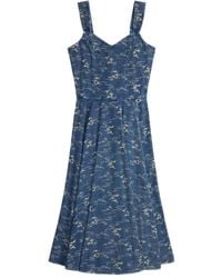 RRL - Floral-Print Midi Dress - Lyst