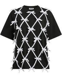 Moschino - T-Shirt À Détail De Nœud Et Finitions Ajourées - Lyst