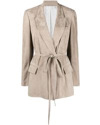 Brunello Cucinelli Blazer con nodo sulla vita - Neutro