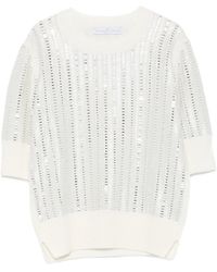 Ermanno Scervino - Sequin-Embellished Short-Sleeve T-Shirt - Lyst