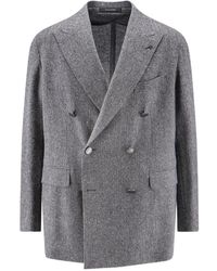 Tagliatore - Herringbone Double-Breasted Blazer - Lyst