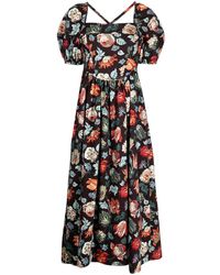 Rosetta Getty - Baroque Floral-print Midi Dress - Lyst