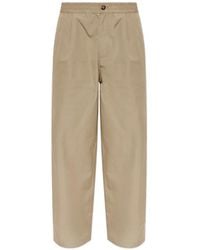 Emporio Armani - Regular-Fit Cotton Poplin Trousers With Elasticated Waist - Lyst