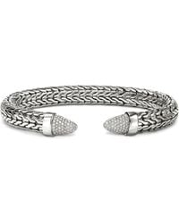 John Hardy - Sterling Spear 50 Flex Diamond Cuff Bracelet - Lyst