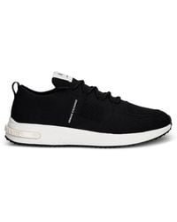 ARMANI EXCHANGE - Logo-Print Knitted Sneakers - Lyst
