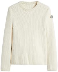 Jil Sander - X Moncler Gerippter Pullover Mit Logo-Patch - Lyst