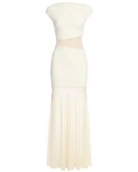 Axel 113 - Noire Sheer-Panelled Maxi Dress - Lyst