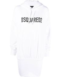 DSquared² - Vestido estilo sudadera con capucha y logo estampado - Lyst